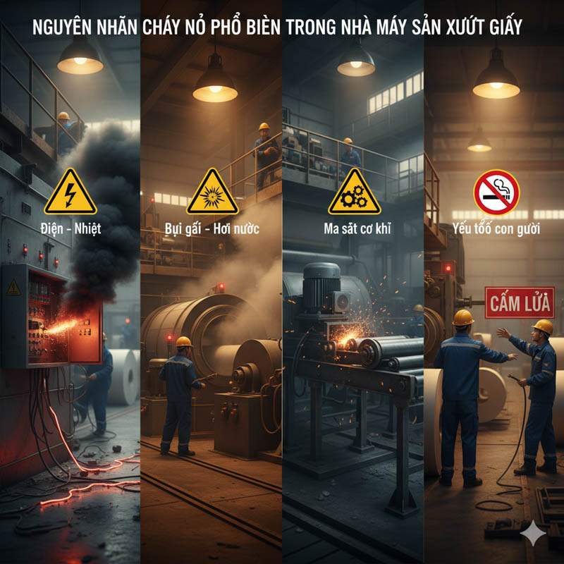 Nguyên nhân cháy nổ phổ biến trong nhà máy giấy
