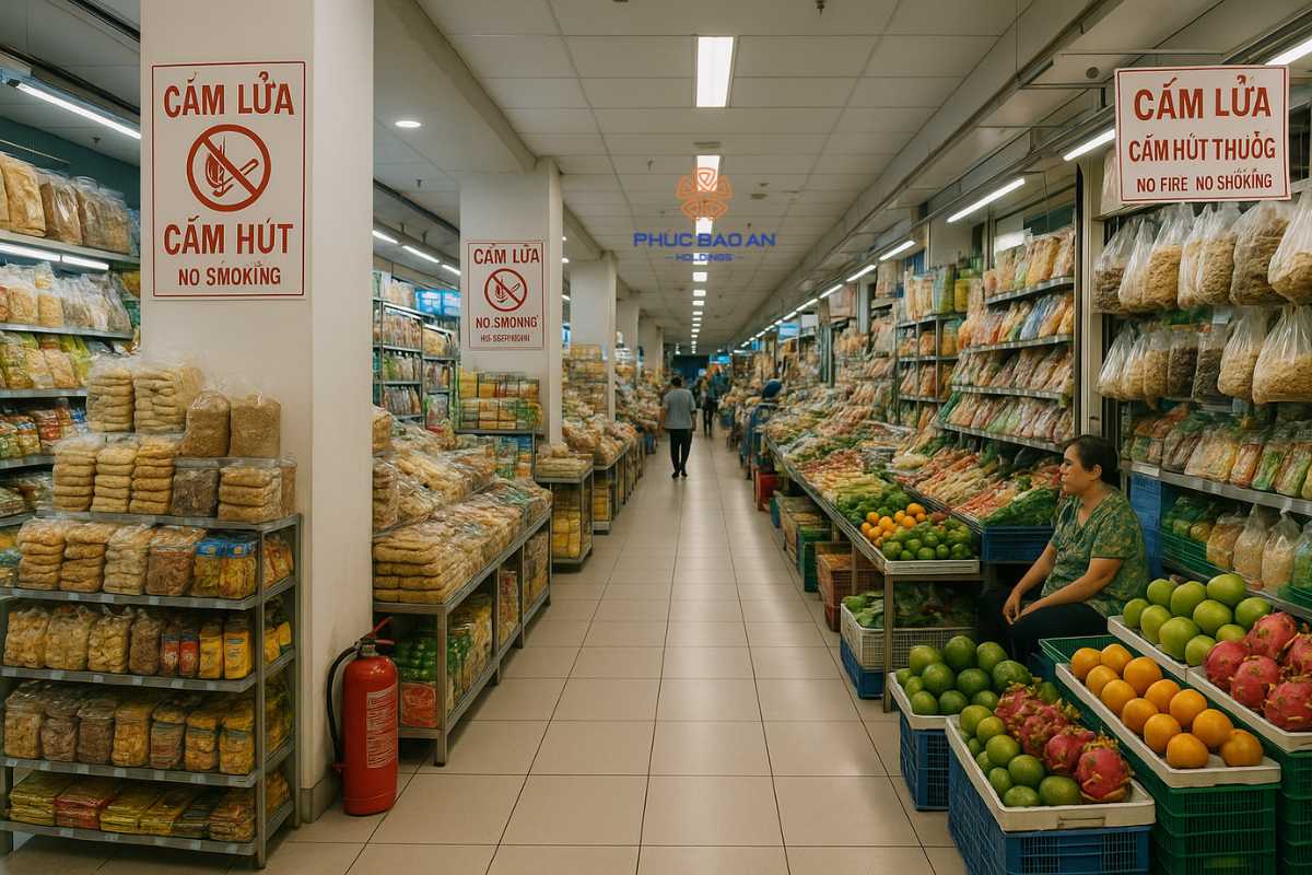 Biện pháp PCCC và Thoát nạn đối với Chợ Trung tâm thương mại