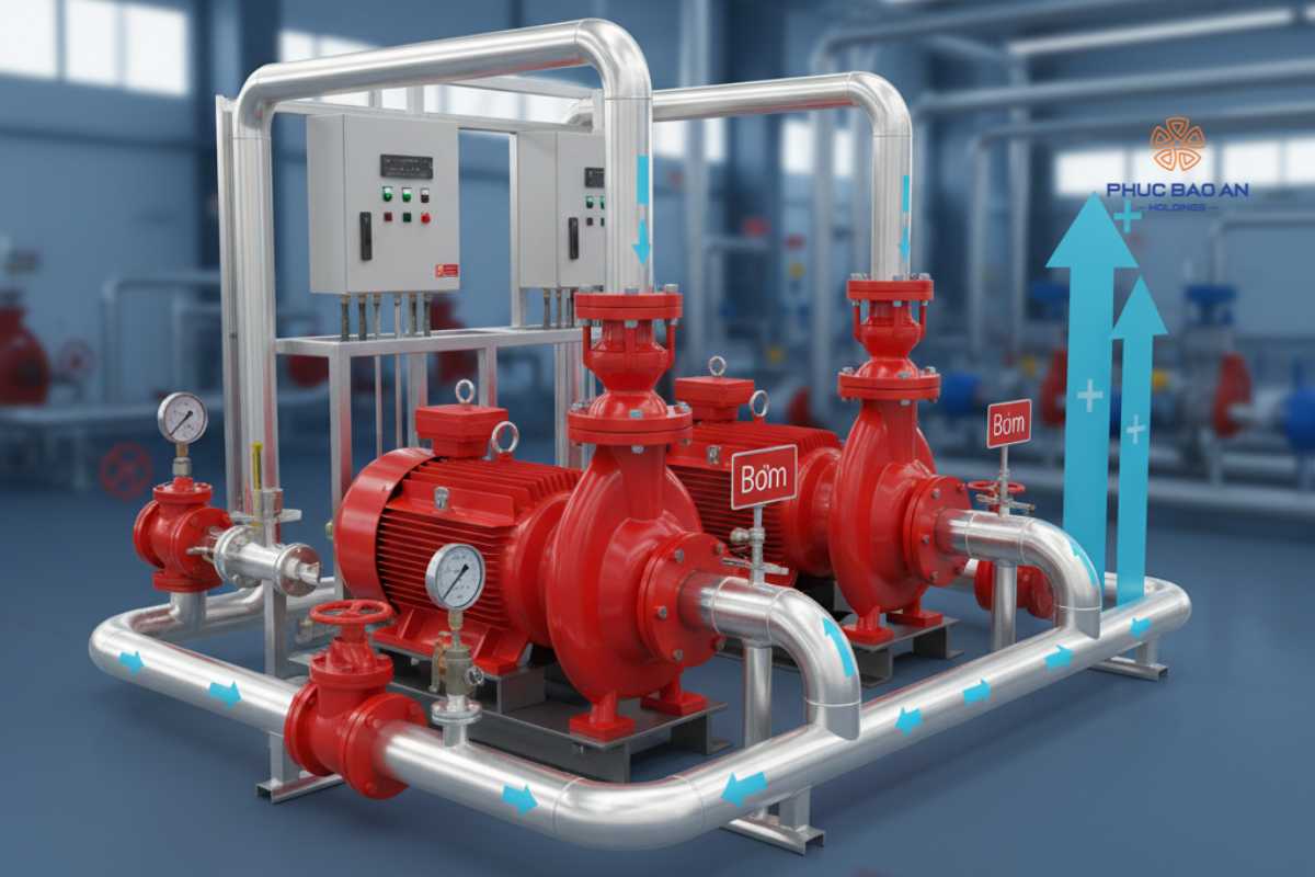Hệ thống bơm chữa cháy lắp nối tiếp (Tăng cột áp)