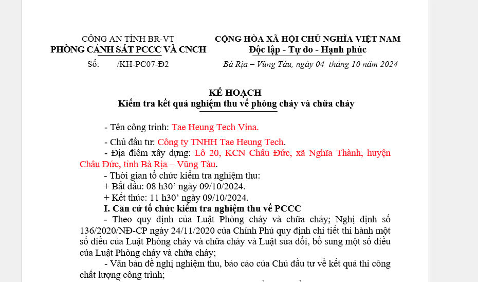 Quy Trình Nghiệm Thu PCCC Chuyên Nghiệp