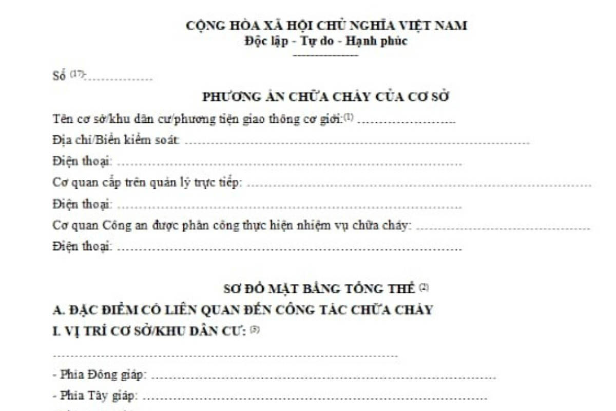 Mẫu Phương Án Chữa Cháy Cơ Sở và Hướng Dẫn Chi Tiết Cách Lập