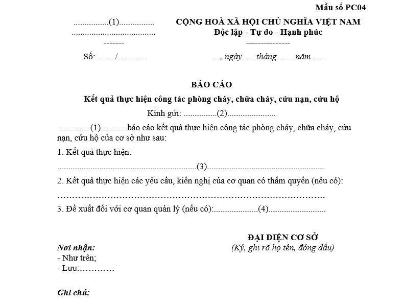 Tổng kết về mẫu hồ sơ PCCC theo Nghị định 105