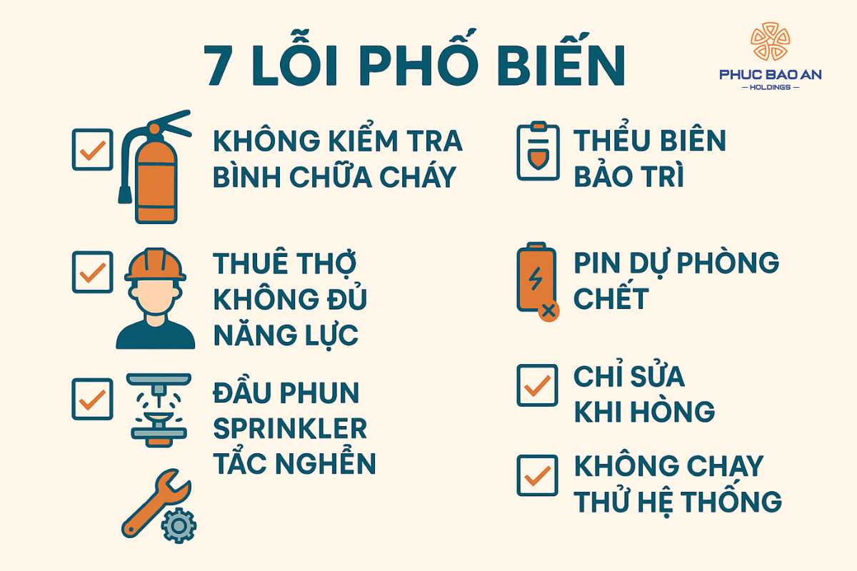 Các lỗi phổ biến khi bảo trì hệ thống PCCC
