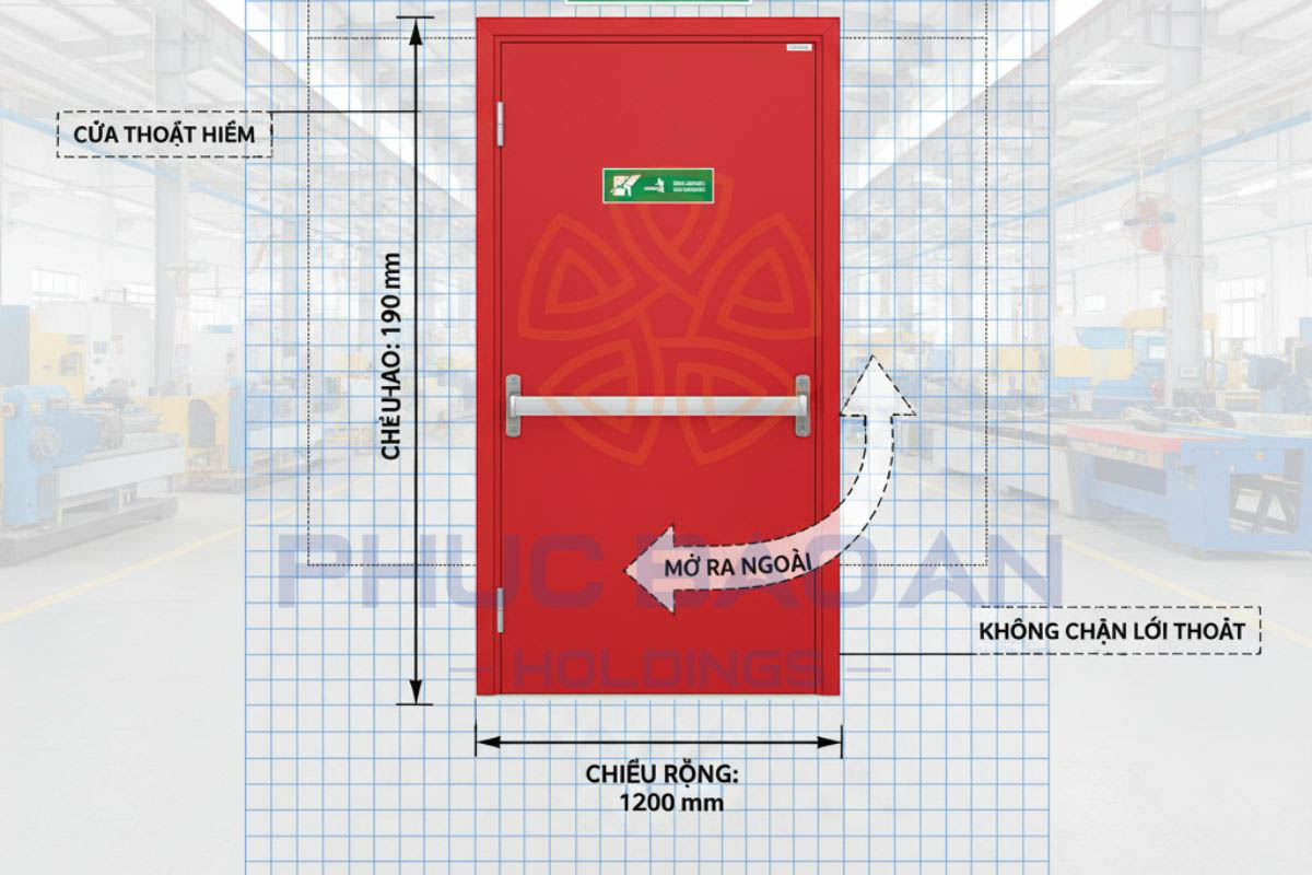 Quy định về vị trí và số lượng cửa thoát nạn trong nhà xưởng