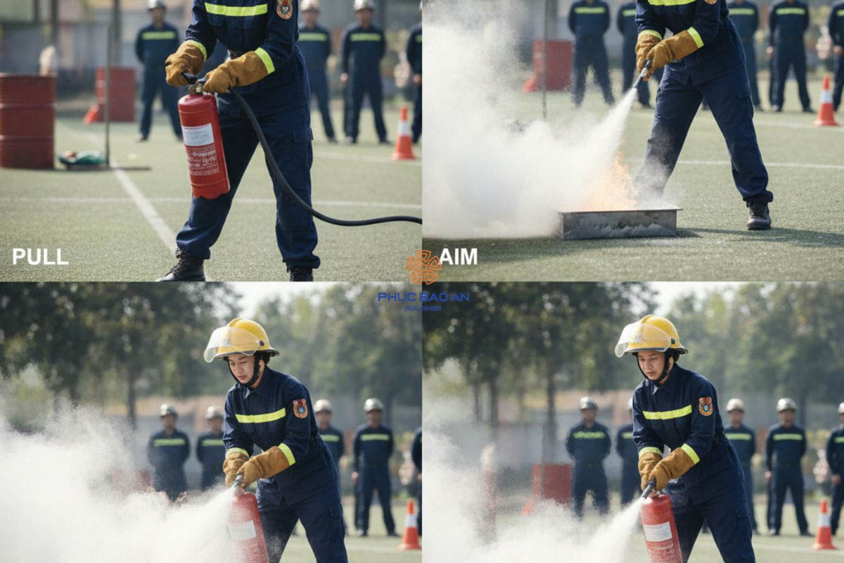 Hướng dẫn sử dụng bình chữa cháy bột