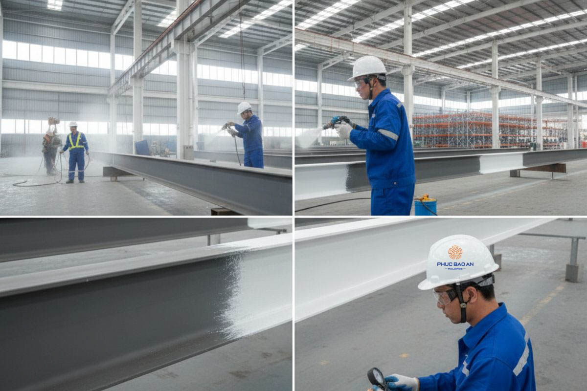 Quy trình thi công sơn chống cháy chuẩn nghiệm thu